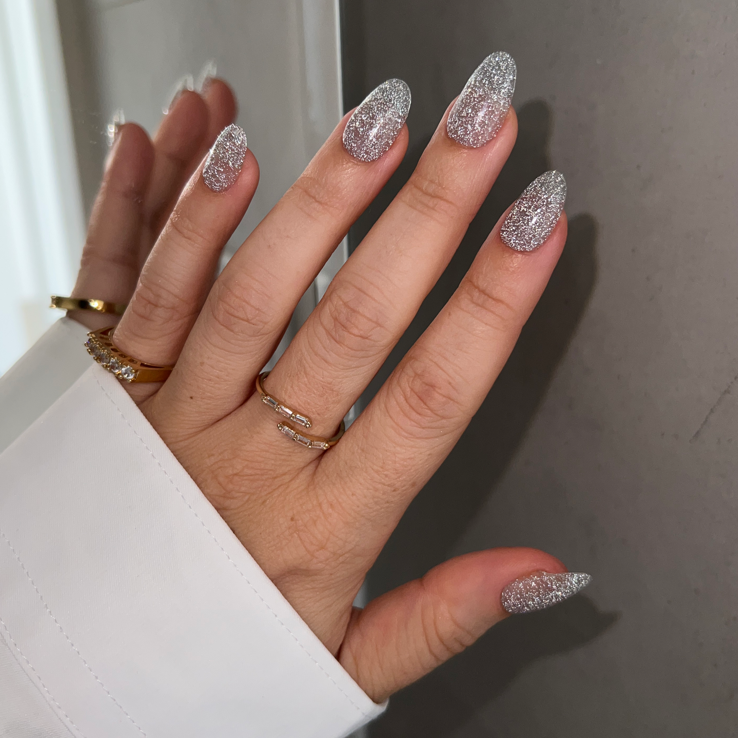 Silver Glitter Coffin Press On Nails | She's A Beat Beauty | Reviews on  Judge.me